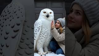 Large Owl with Woman - AI Made #owl #trending #shorts