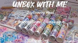 ASMR Unboxing | Huge Stationery Haul w/ (Closed) International Giveaway ft @journalsay