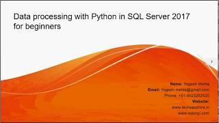 Data processing with Python in SQL Server 2017 for beginners