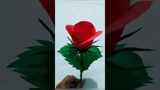 Crepe Paper Se Gulab Banana Crepe Paper Rose Flower Making Rose Flower #shorts #roseflower #craft