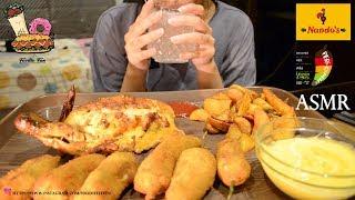 Nandos Peri Peri Bites, Chicken, Wedges and Chocolate Cake | ASMR