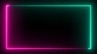 Free Pink Green Neon Lights Rectangle Frame Animated Loop Background Fahad VFX