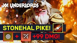 STONEHALL PIKE OP! Permanent DMG Dead Eye Hunter Build! | Dota Underlords