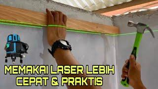 Cara buat rangka plafon memakai laser yang rapi.!