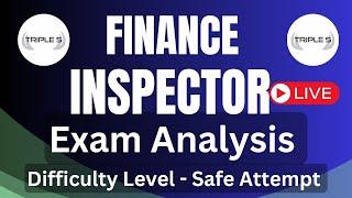 Finance Inspector Exam Analysis - Live Discussion|| Safe Attempt - Difficulty Level
