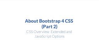 Bootstrap 4 CSS (Part 2 Tutorial)