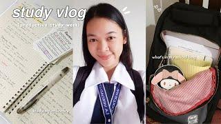 STUDY VLOG | productive finals week in my life, library days, writing thesis, what's in my backpack