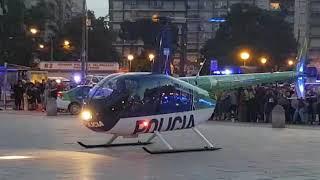 helicópteros policiales Díaz despegando plaza colon mdq