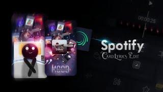 3d Spotify Music Lyrics Preset | Spotify 3d Animation Alightmotion | 3d Spotify Card Alight Motion