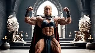 Daenerys Targaryen in Game of the Muscle Thrones Teaser | AI muscle growth | AI Muscle Girl