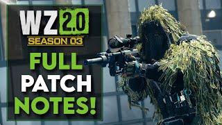 SEASON 3 PATCH NOTES WARZONE 2.0 (IS WARZONE GOOD AGAIN?)