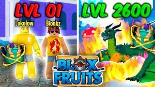 PASSEI 1.000 DIAS UPANDO DO LVL 1 AO 2600 NO BLOX FRUITS COM A FRUTA DRAGON - O FILME @blonkz