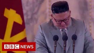 North Korean leader Kim Jong-un gets emotional during speech - BBC News