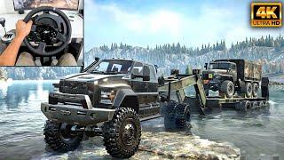 Ford f-750 Super Duty | Drowned Truck Rescue | SnowRunner | Thrustmaster T300RS gameplay