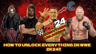 HOW TO UNLOCK EVERYTHING IN WWE 2K24 | MYRISE ITEMS, MYFACTION, SHOWCASE & NPC's (FULL TUTORIAL)