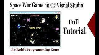 Space War Game in C# Visual Studio By Rohit programming zone