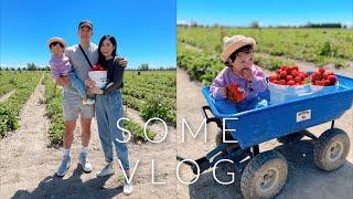 SomeVlog Ep.80｜Strawberry Picking  Lack of Color & Skincare Mini Haul  日常媽媽包裝什麼？