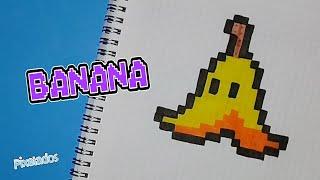 COMO DIBUJAR BANANA de MARIO KART PIXEL ART - PIXELADOS