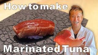 How to make Marinated Tuna Sushi by Michelin Sushi Chef