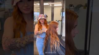 Red Hair to Blonde transformation #hair #hairstylist #blondehair #haircut