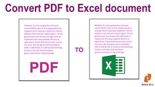 How to Convert PDF to Excel document in Nitro Pro