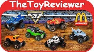 2019 Monster Jam McDonald's Happy Meal Toys COMPLETE SET 6 Unboxing Toy Review by TheToyReviewer
