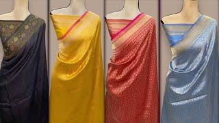 Designer And Partywear Khaddi Georgette, Katan Silk Saree  Banarasi Saree Sanjana Creation#saree