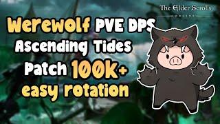 ESO Werewolf PVE DPS 100k+ Ascending Tides DLC Console Friendly PS5 Build