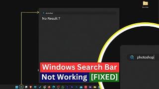 Windows Search Bar Not Working [FIXED]