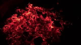Campfire embers - green screen background- royalty free