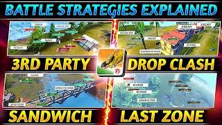 TOURNAMENT BATTLE STRATEGIES EXPLAINED | HOW TO HANDLE 3RD PARTY IN FREE FIRE | DROP CLASH BATTLE