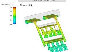 8-Cavity Tilt Pour | FLOW-3D CAST v5.1