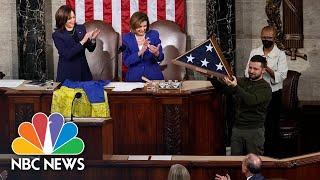 Zelenskyy Presents Ukrainian Flag To Congress