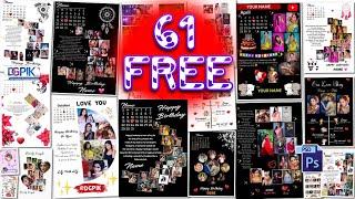 Free 61 Anniversary and Birthday Customized Photo Frame PSD