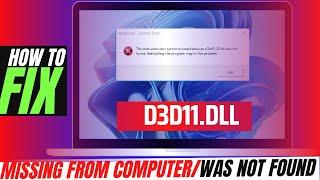 [𝟚𝟘𝟚4] How To Fix d3d11.dll Missing/Not Found Error Windows 10 32 bit/64 bit 