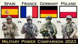 Spain vs France vs Germany vs Poland Military Power Comparison 2023