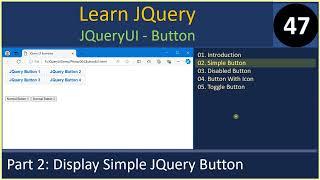 JQueryUI Button | Part 2 - Display Simple Button | JQuery Tutorials #47