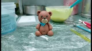 Fondant teddy bear tutorial | How to make a cute fondant teddy bear | Easy teddy bear | chef nitin