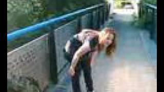 Hot Teen Girl Stripping in Public Area... (Bridge)