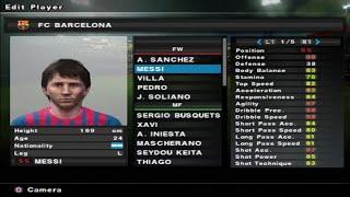 PES 2012 - Barcelona - Stats - PS2