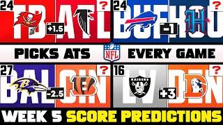 NFL Week 5 Score Predictions for EVERY Game