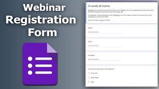 How to create a google form for webinar registration free