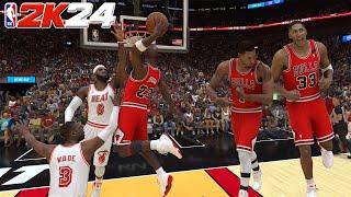 Jordan And All Time Bulls Vs LeBron All Time Heat Was A BATTLE! | NBA 2K24 Play Now Online