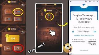 Deep Digger App [Idle Miner Tycoon] NUEVA APP PAGANDO 5$ POR CLICK! ? REAL OR FAKE? FULL REVIEW !