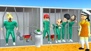 Scary Teacher 3D vs Squid Game: Help Miss T and Nick Escape Granny’s Prison 5 Times Challenge!