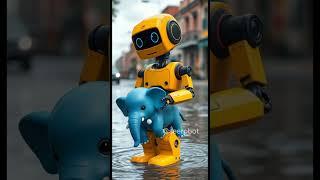 Cute robot rescue the elephant l #ai #new #robot #story #elephant #video  #music #explore #shorts