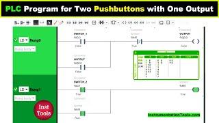 PLC Program for Two Pushbuttons with One Output