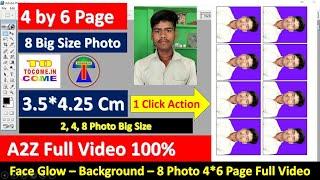 8 passport size photo one click me 1 click me photo print kaise karen photoshop 4 y 6 page action