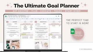 Digital Goal Planner - Google Sheets Template - Goal Tracker Spreadsheet - Productivity Planner