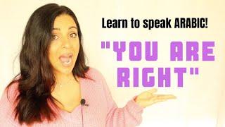 HOW TO SAY "YOU'RE RIGHT" IN ARABIC | STANDARD VS. PALESTINIAN DIALECT!